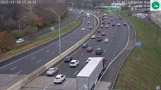 ODOT video shows dump truck hitting 2 signs on I-70 West in Columbus, closing all lanes