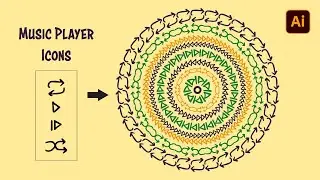 Mandala using Music Player Icons | Create Pattern Brushes | Adobe Illustrator Tutorial