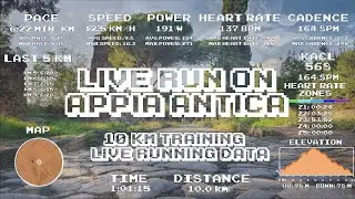 10 KM Easy Run &middot; Appia Antica | Training with Live Running Data & Stats | August 27, 2025