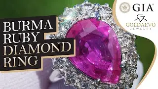 How 6 64ctw Burmese ruby ring diamond custom made 18k gold looks like