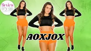 Fitted Soft pants & Shorts Haul AOXJOX - Review Try on Haul #amazon