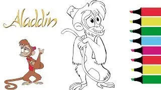 Abu monkey from Aladdin drawing and coloring Winsor Newton markers