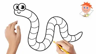 How to draw a worm | Easy drawings