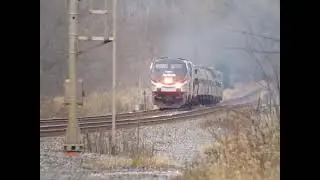 Amtrak PO48-13 with Amtrak 145 Phase III 40th Anniversary P42DC at Clyde Savannah NY