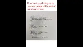 How to stop printing extra page at the end of word file