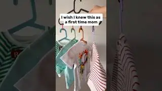 Hang baby clothes the smart way &mdash; saves space & time! #MomHack #BabyHack #ParentingTips #Shorts
