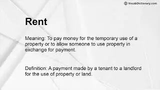 Rent Meaning