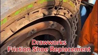 Replacement Friction Shoe on NOV Drawworks 1625 UDBE by NOV #mechanic #drilling #drawworks 
