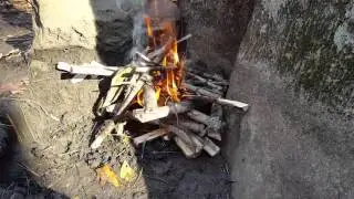 Birch Bark Oil/Wood Storage Lean-to