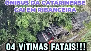 ÔNIBUS DA CATARINENSE CAI EM RIBANCEIRA : QUATRO PESSOAS MORREM!!!