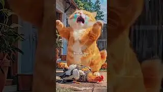 Cat And Hen Ai Video #ai #cat #catvideos #catdancing #ytshorts #viralshort #youtubeshorts