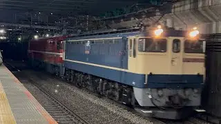 【EH800-14号機OM出場配給】【単8282レ】国鉄EF65形2000番台2096号機〔新〕+ムド JR貨物EH800形14号機〔五〕が府中本町駅を通過！　2026年1月14日