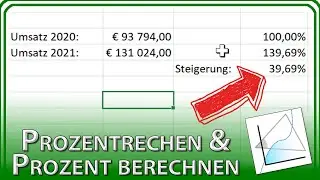 Prozentrechnen & PROZENT berechnen (Umsatz, Ver&auml;nderung) - Excel Grundlagen Tutorial & Anleitung