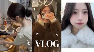일상 브이로그ㅣ합정 라멘맛집. 도자기 공방. 뜨개질 취미. 대왕 트리구경. 아지트 카페. 여전히 두바이 쫀득쿠키. 당근라페 오믈렛 샌드위치