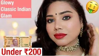 Classic Glowy INDIAN WEDDING MAKEUP under 200 rupees | best makeup under ₹200 | Shamvi Krishna