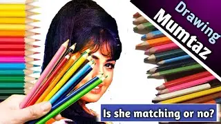 drawing of mumtaz/ indian old actress  drawing of #mumtaz
