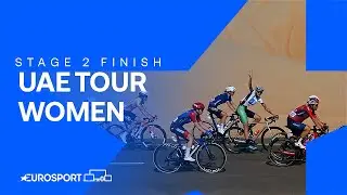 SPRINT WIN! 💨 | Stage 2 Finish UAE Tour Women 2024 | Eurosport Cycling