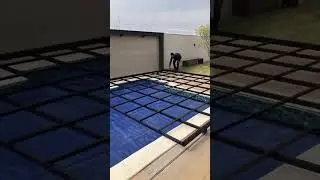 Swimming pool cover frame installation #shorts #viral #swimmingpool #steel #welding