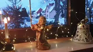 Nach Neuschnee in Hohenmölsen am Abend, im Januar.