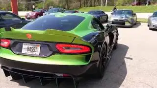 Stryker Green Gen V Viper TA Leaving Cars and Coffee Chicago - WOT Acceleration Exhaust Sound [4K]