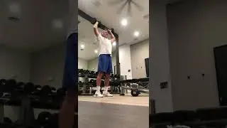 Big time Triple. Overhead Kettlebell Swings. Shoulder Presses. Push Ups. LFG.