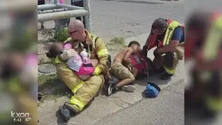 Amarillo firefighters cheered after uplifting photo shows them comforting kids