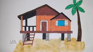 Disegno una palafitte con una palma 🌴...