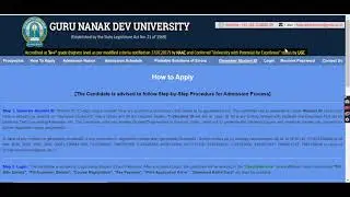 GNDU Admission 2021 (Started) - How to Fill Guru Nanak Dev University Application Form Online Mode