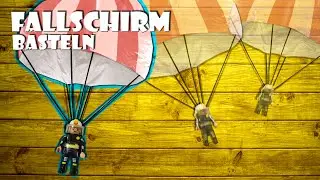 Fallschirm für Playmobil oder Lego Figur basteln aus Tüte - parachute from garbage bag DIY toy craft