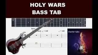 Holy Wars The Punishment Due #MEGADETH |BASS Tab| TUTORIAL#Mastertabs#BestFreeYoutubeMusic#BASS