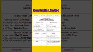 Coal India LTD New vacancy || CIL New requirements || coal Field New requirement #coal @srkitech.
