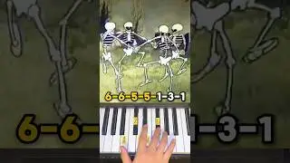 Жуткие скелеты &mdash; урок игры на фортепиано #шорты