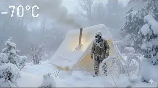 🔥 Deadly Snowstorm Camping Nightmare &minus;70&deg;C Nearly Killed Me | Hot Tent Survival in a Stone Mountain