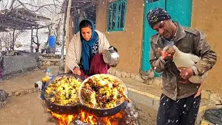 👉 “Sudden Snowfall at Our Mountain Home | Cooking Over Fire”