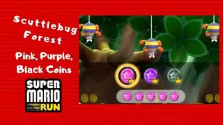 Super Mario Run | Star 1 | Pink, Purple, Black Coin Run | Perfect Run