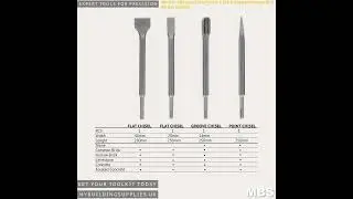 Wellcut SDS Max Chisel Point 4 Piece Rotary Hammer Drill Bit Set 250mm
