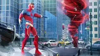 Hurricane Superhero : Wind Tornado Vegas Mafia(Super Hero with Tornado Power) Destruction from Robot