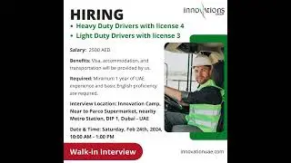 We are Hiring: Heavy Duty Drivers with license 4 and Light Duty Drivers with license 3!