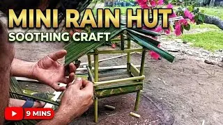Relaxing Miniature Rain Hut Build 🌧️ Nature Craft ASMR & Soothing Rain Sounds | RAINEASE