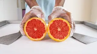 GRAPEFRUIT ICE CREAM ROLLS - SATISFYING ASMR