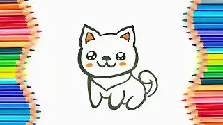 Easy Cute Bushi Cat Drawing Tutorial for Toddlers