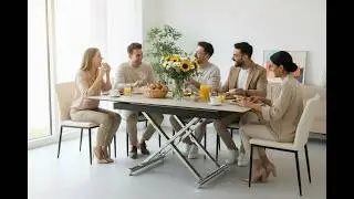 Table basse relevable transformable modulable ceramique design moderne contemporaine - Julia