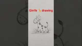 girrafe drawing#basicgiraffe sketch#giraffeart#cute girrafe drawing#short#ytshort#arts library