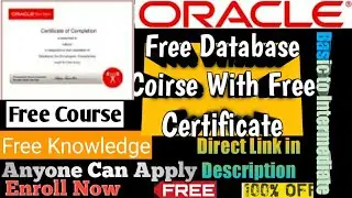 Free Database Course With Free Certificate | Anyone Can Apply And Learn | Basic to Advanced