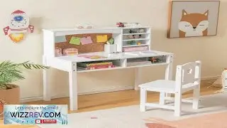 Kids Desk and Chair Set with Hutch and Bulletin Board for 3+ Review