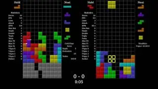 Cold Clear Tetris Bot vs MisaMino T-Spin+ AI in First to 20