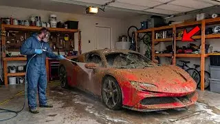 Extreme Deep Cleaning a Flooded $1.000 Ferrari SF90 (Full Restoration)