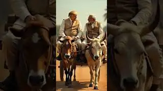 Donald Trump And Narendra Modi Ride a Bullock Cart 🐂 #shorts