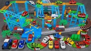 37 minutes of satisfying Building a Two-Story Highway & Police Station Track toy ASMR | Toy review
