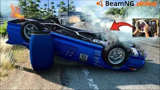 BeamNG Online - Joining REALISTIC Happogahara Touge SERVER and FLIPPING My Car!!